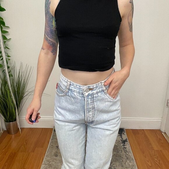 Vintage mom Bingo Distressed Straight Leg Ankle Jeans Light Wash Blue Size 23 - Picture 4 of 6